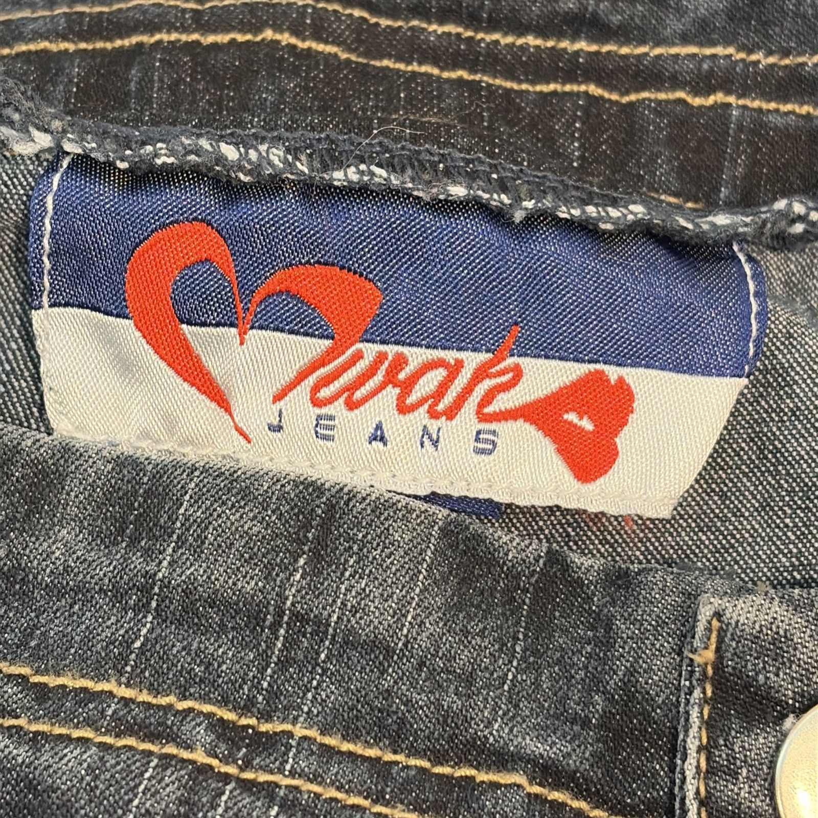 Vtg Y2k Swak Jeans Denim Maxi Skirt Womens 20 Dark Wash Utility Cargo Long — image 7 of 8